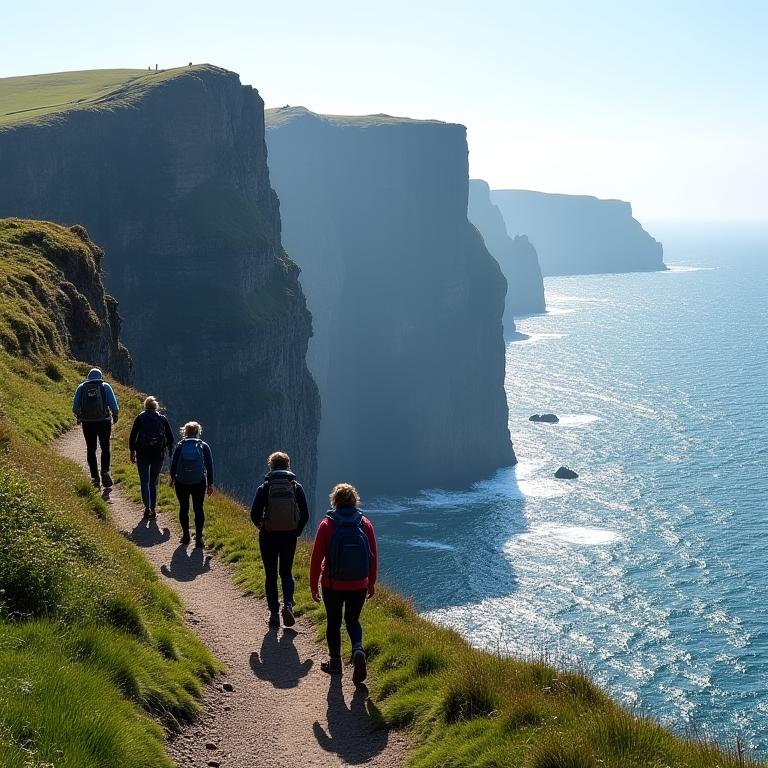 Private guided hiking along Irish coastal cliffs