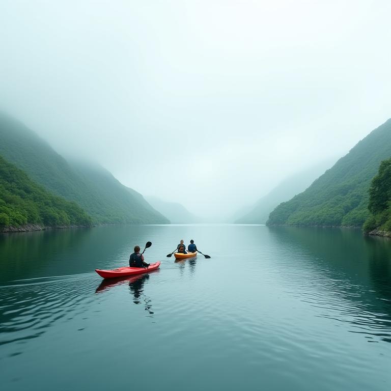 Kayaking adventure on pristine Irish lake